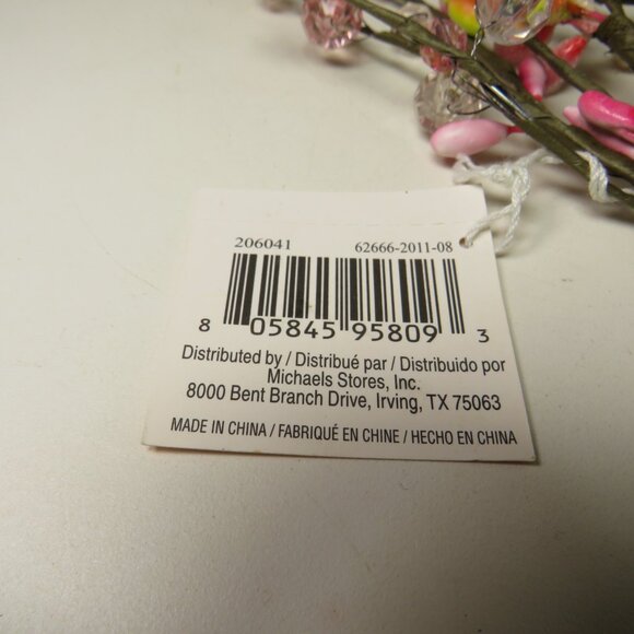 Pink Spring Floral branch with Pip berries loop for hang(with beads and frosted - Picture 8 of 10